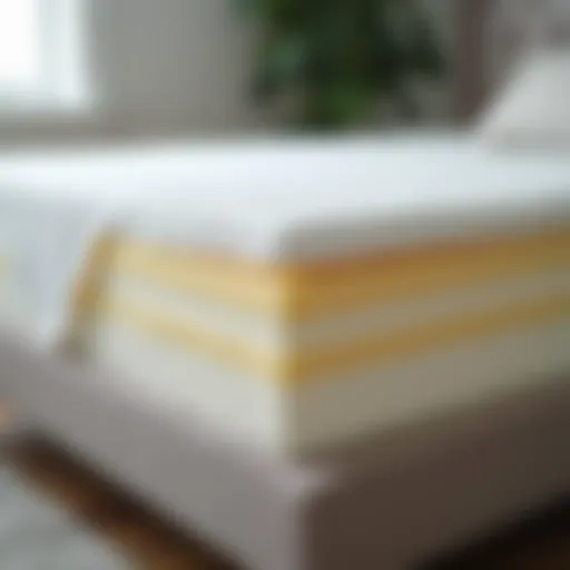 Cross-section of a gel memory foam mattress showcasing its layers