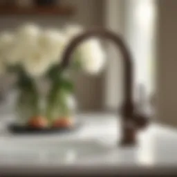 Elegant Delta Champagne Bronze faucet showcasing its sleek design