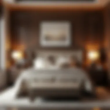 Luxury bedroom set emphasizing rich textures and sophisticated decor