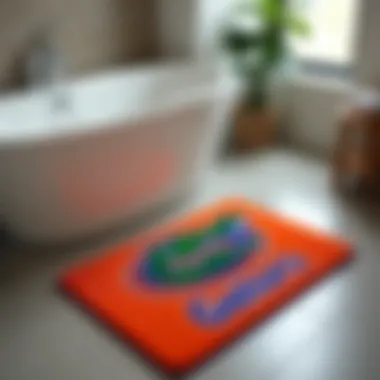 Florida Gators themed bath mat adding comfort and flair