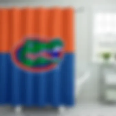 Stylish Florida Gators shower curtain displaying team colors