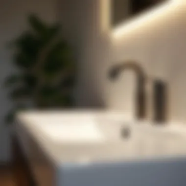 Stylish acrylic sink with artistic faucet