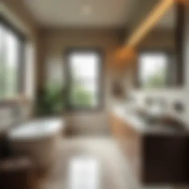 A modern bathroom featuring a vintage sink integrated into contemporary decor