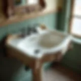 A beautifully restored vintage bathroom sink with intricate detailing