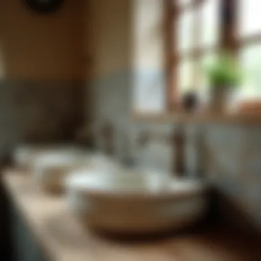 Close-up of vintage sink materials highlighting the craftsmanship