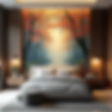 Enchanting large wall mural in a modern bedroom