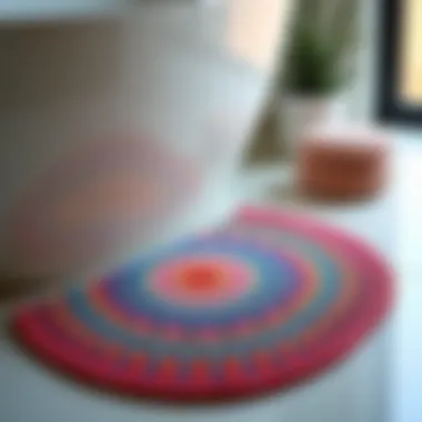 Color Palettes of Mandala Bath Mats Different color palettes of mandala bath mats enhancing wellness spaces