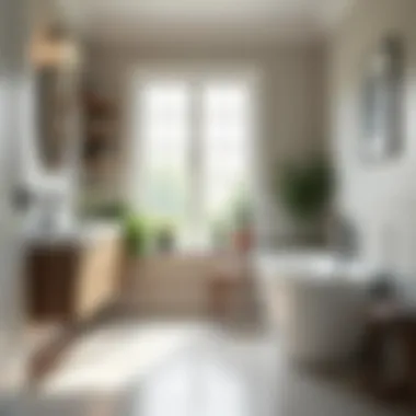 Stylish Bathroom with Transformed Tiles Stylish bathroom with newly painted floor tiles creating a serene atmosphere