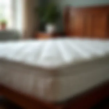 Close-up of a luxurious mattress on a sleigh bed