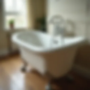 Close-up detail of a beautifully refinished clawfoot tub