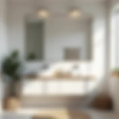 Stylish Decor Enhanced by a Large White Mirror Stylish large white mirror enhancing bathroom decor
