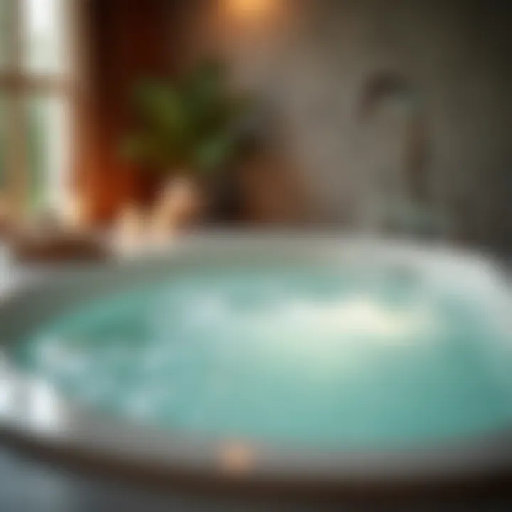 Relaxation features of a hydrotherapy bathtub highlighted