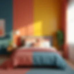 Visual representation of a beautifully painted bedroom showcasing color diversity