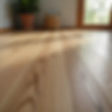 Close-up of moisture-resistant vinyl wood flooring