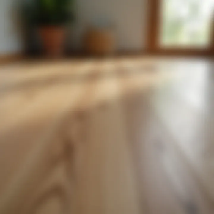 Close-up of moisture-resistant vinyl wood flooring